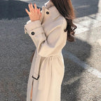 EB | Langer Gürtelt trenchcoat - Elegante Winteroberbekleidung