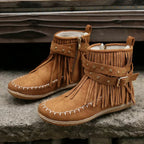 Ankle Boots Mit Fransen Und Nieten EB