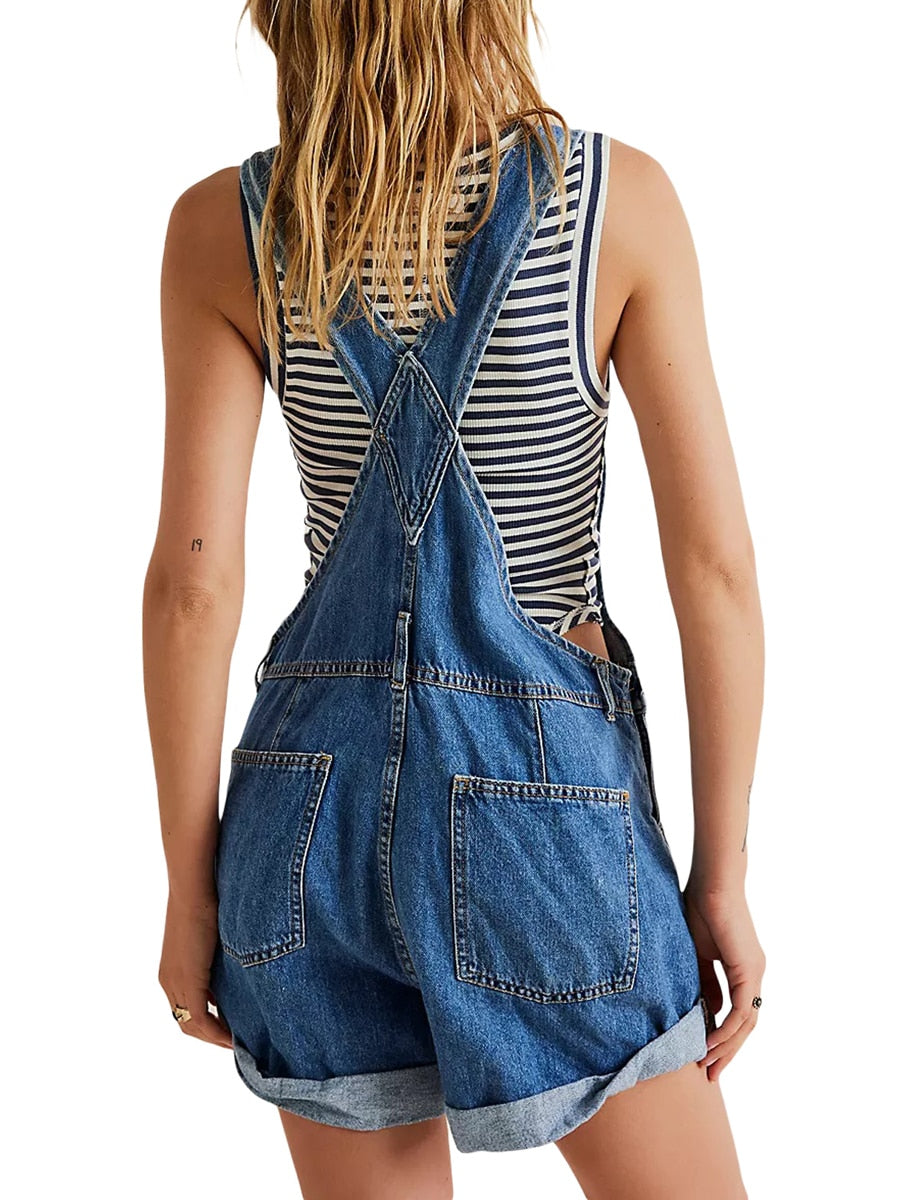 Ärmelloser Denim-Jumpsuit für Damen