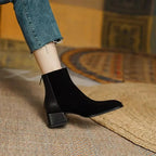 Bequeme Ankle Boots mit rutschfester Reißverschluss und runder Spitze EB