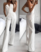 Ärmelloser Jumpsuit mit V-Ausschnitt