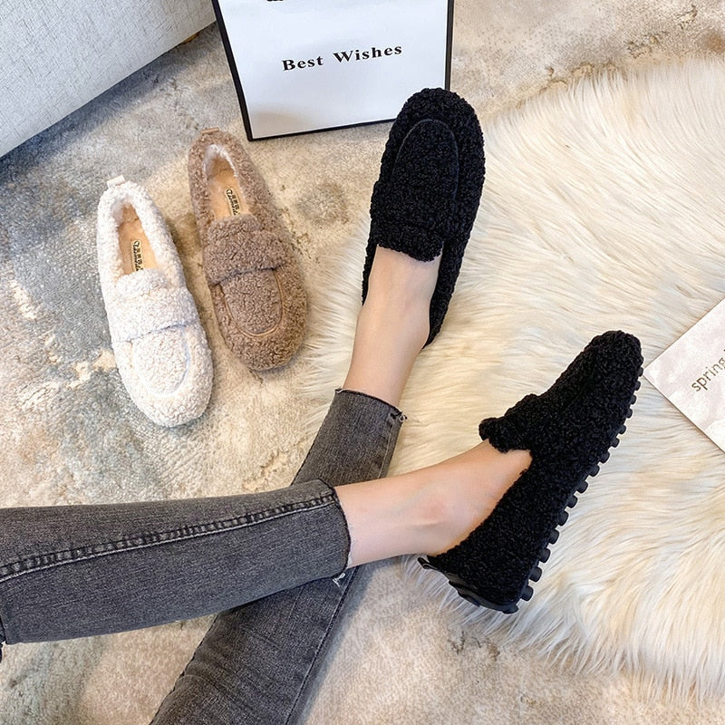 Teddy Loafers - Weiche, pelzige Slipper für Frauen EB