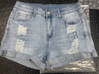 EB | Beinabschluss Ripped Jeans Shorts