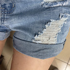 EB | Beinabschluss Ripped Jeans Shorts