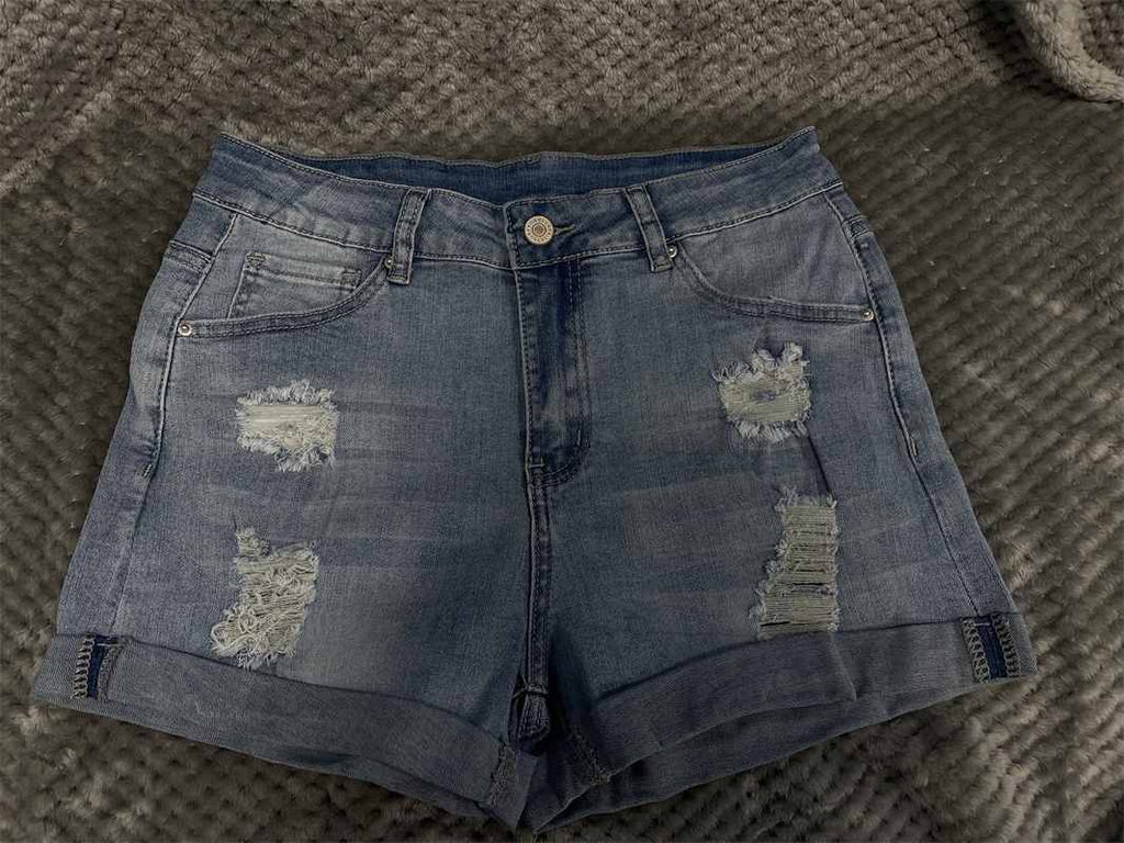 EB | Beinabschluss Ripped Jeans Shorts