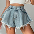 EB | Jeansshorts mit Distressed-Saum für Damen