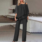 Schwarz elegante zweiteiler für damen