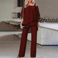 Burgund elegante zweiteiler für damen