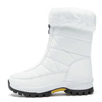 Bequeme rutschfeste Pelz-Schnürstiefel mit Reißverschluss EB