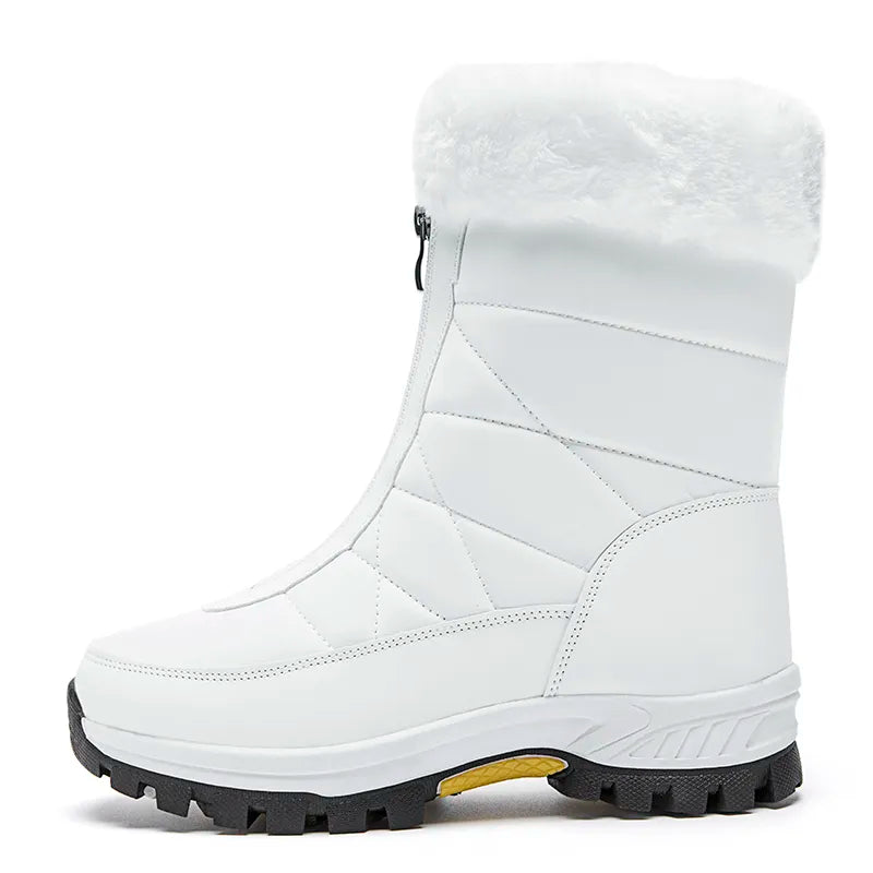 Bequeme rutschfeste Pelz-Schnürstiefel mit Reißverschluss EB