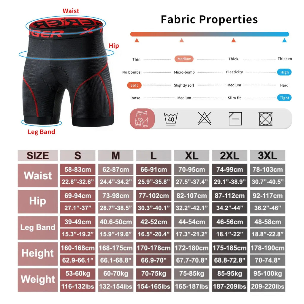 Atmungsaktive Mesh-Radhose mit Gel-Polsterung für Herren