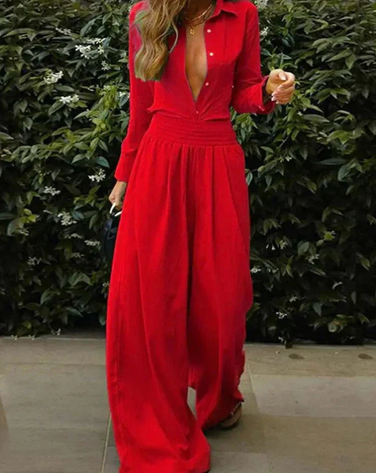 Damen Vintage Overall mit Elastischer Taille