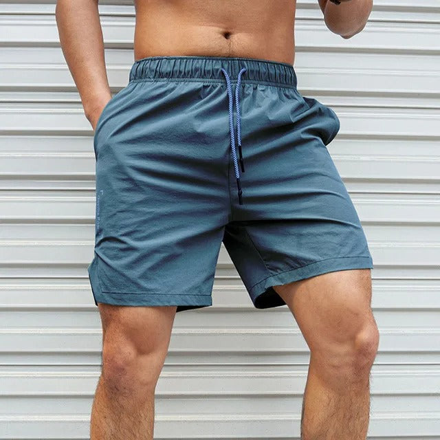 Atmungsaktive, einfarbige Badeshorts für Herren mit Kordelzug