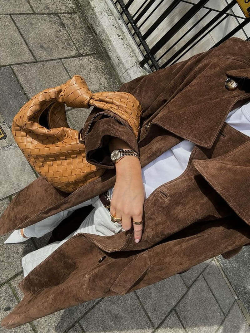 EB | Damen Klassischer Langer Trenchcoat