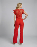 Damen Jumpsuit Spitze elegant weit