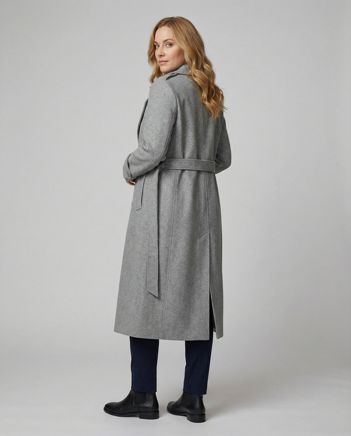 Damen Eleganter lang geschnittener Überwurf mit Doppelknotung EB