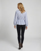 Bluse Damen V-Ausschnitt Tailliert
