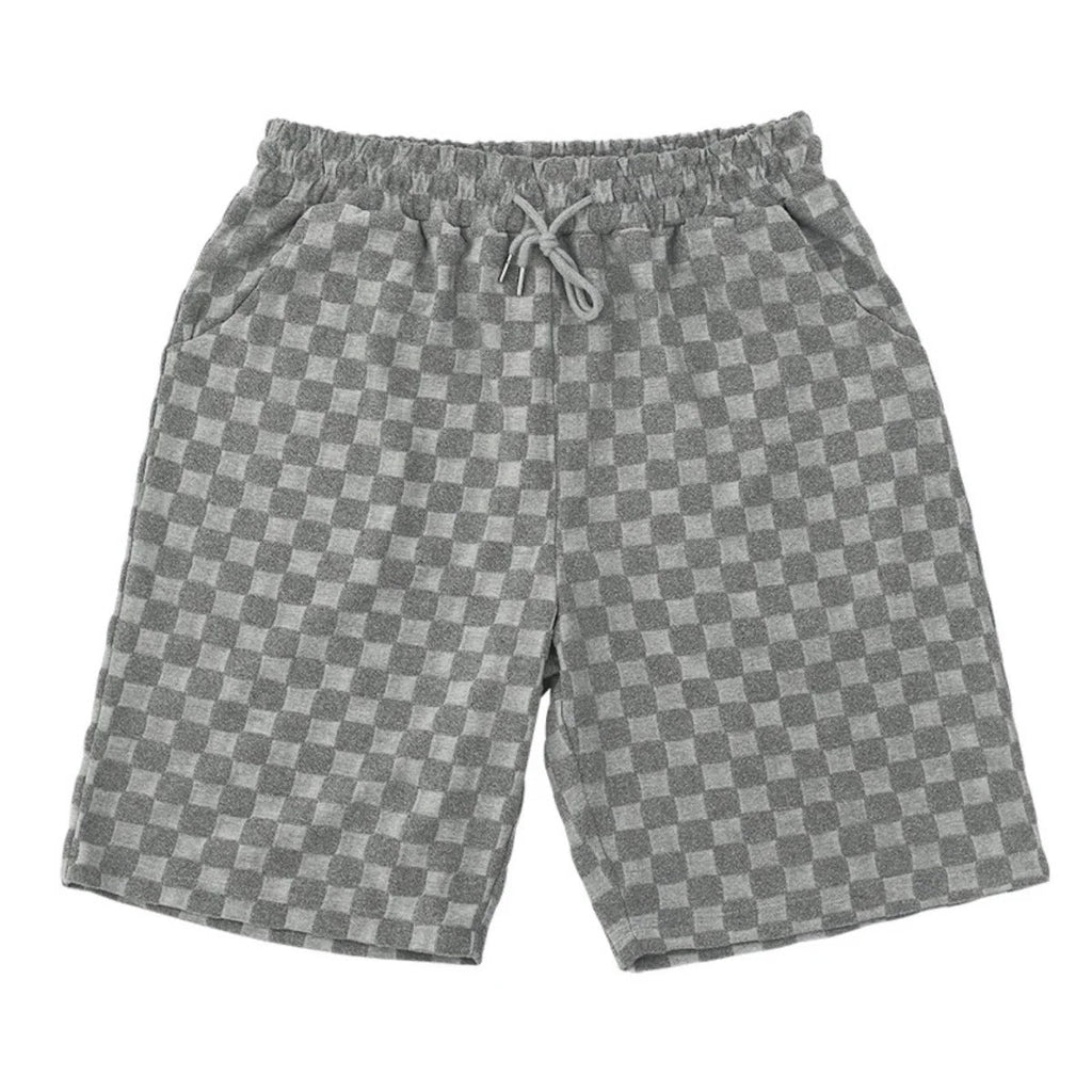 EB | Schachbrettmuster Kurzarm-Shorts-Set