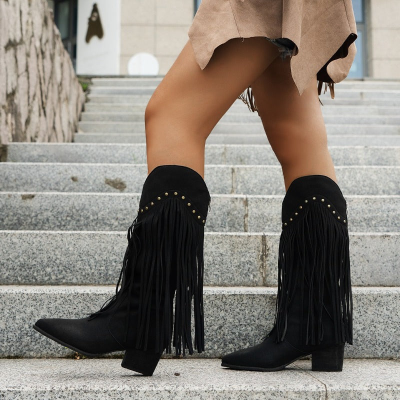 Bequeme Elegante Westernstiefel Für Damen Warm Stiefel EB