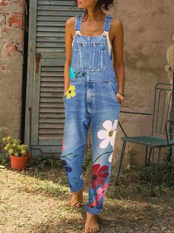 Ärmelloser Jeans-Jumpsuit
