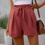 EB | Einfarbige Shorts mit hoher Taille für Frauen