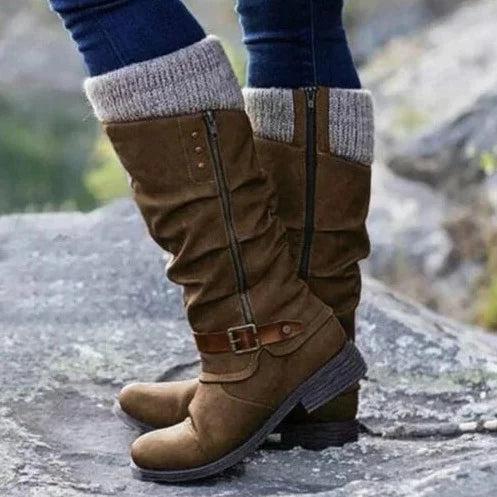 Bequeme rutschfeste Stiefel mit Reißverschluss EB