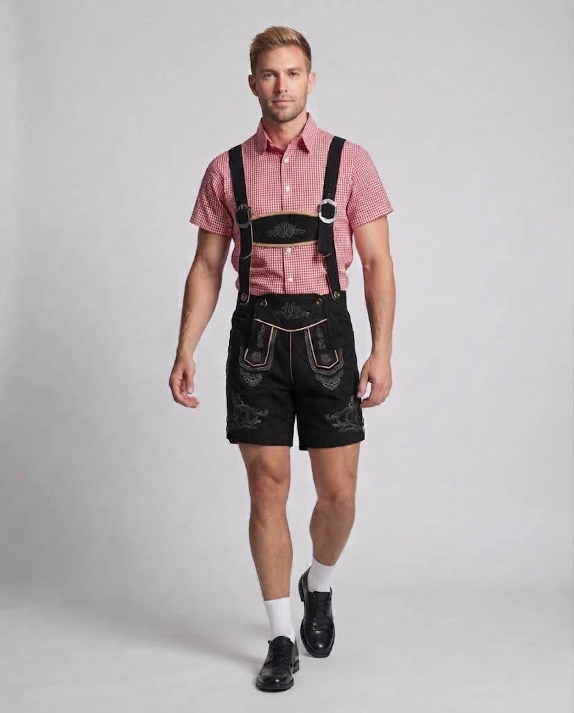 Herren-Trachtenshorts mit aufwendiger Stickerei