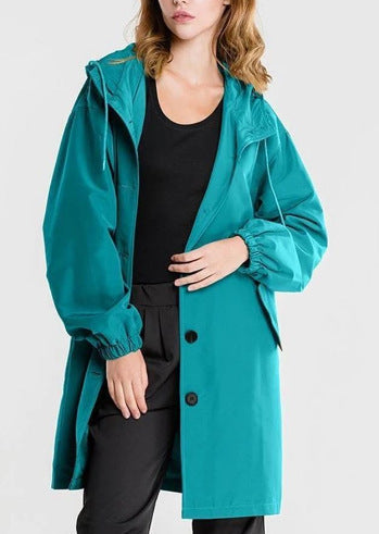 EB | Lässiger, Großer, Wasserdichter Mantel mit Kapuze und Windschutz für Frauen Perfekt für Herbst und Winter