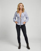Bluse Damen V-Ausschnitt Tailliert