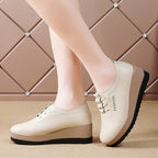 Rutschfeste und strapazierfähige Damen-Keilschuhe aus Leder EB EB
