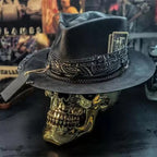 Handgefertigte Beanie mit Totenkopf-Print