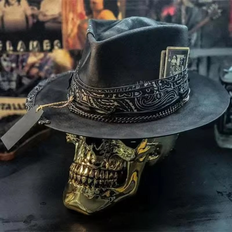 Handgefertigte Beanie mit Totenkopf-Print