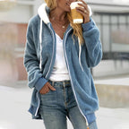 EB | Kapuzenmantel - Teddy-Fleece - Oversized Fit - Reißverschluss - Lässig Warm