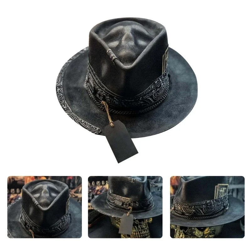 Handgefertigte Beanie mit Totenkopf-Print