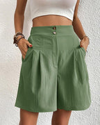 EB - Hoch taillierte Damen Shorts mit weitem Schnitt