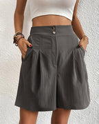 EB - Hoch taillierte Damen Shorts mit weitem Schnitt