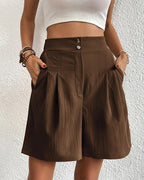 EB - Hoch taillierte Damen Shorts mit weitem Schnitt