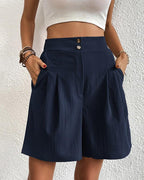EB - Hoch taillierte Damen Shorts mit weitem Schnitt