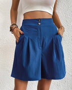 EB - Hoch taillierte Damen Shorts mit weitem Schnitt