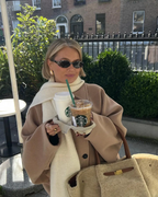 EB | Oversized Mantel - Wollmischung - Doppelt Knopf - Boxy Fit - Klassischer Revers