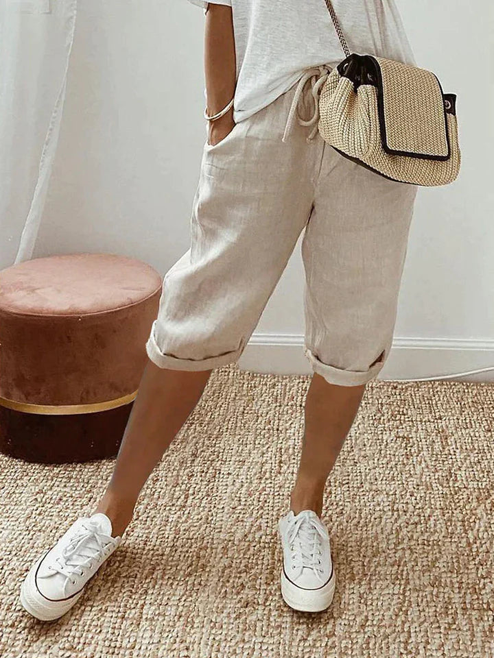 EB | Shorts Aus Baumwolle und Leinen für Frauen