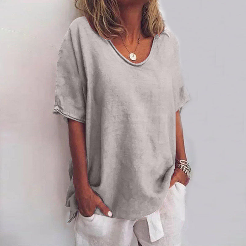 EB | Damen Rundhals-Shirt Unifarben