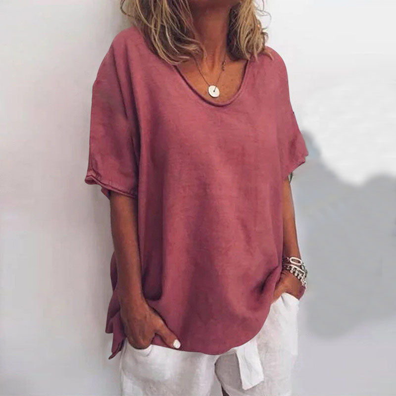 EB | Damen Rundhals-Shirt Unifarben