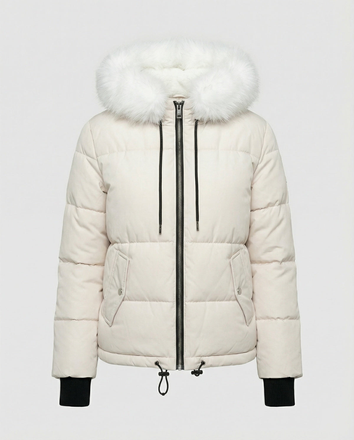 Steppjacke Damen Winter mit abnehmbarem Kunstpelzkragen