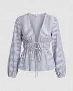 Bluse Damen V-Ausschnitt Tailliert