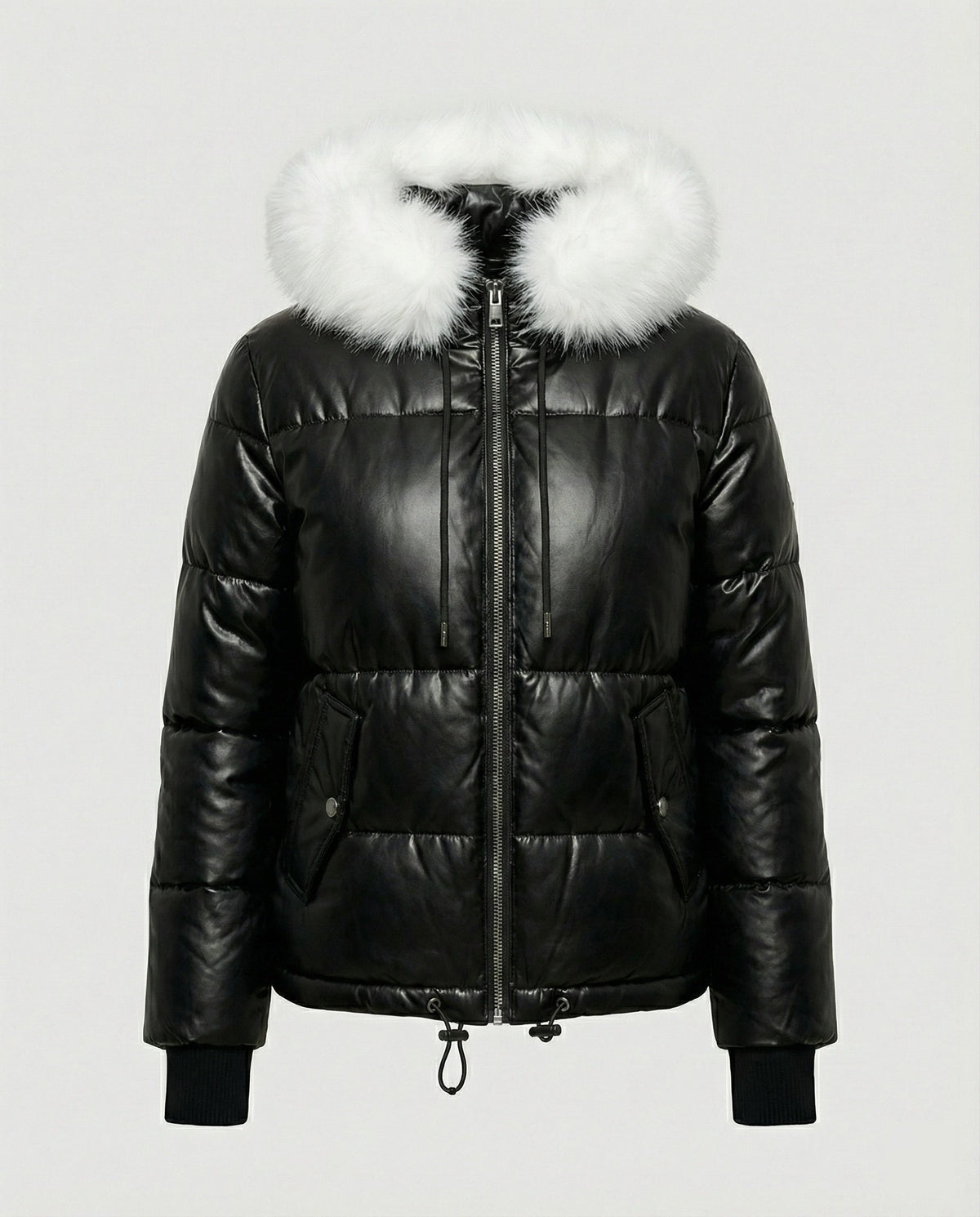 Steppjacke Damen Winter mit abnehmbarem Kunstpelzkragen