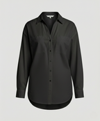 Damen Bluse Seidenoptik Oversize
