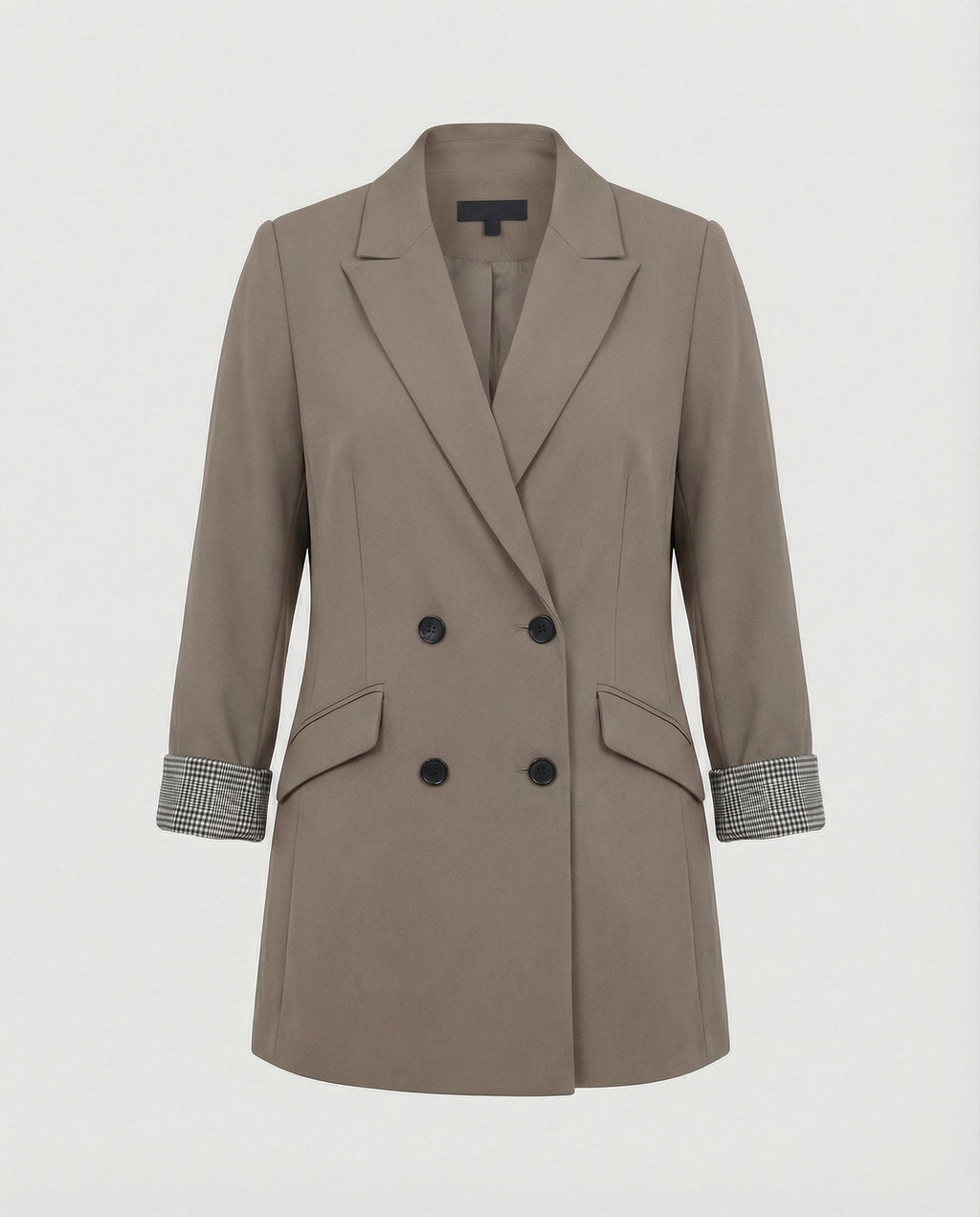 Damen Doppelreihiger Blazer mit kontrastierenden Ärmelaufschlägen EB