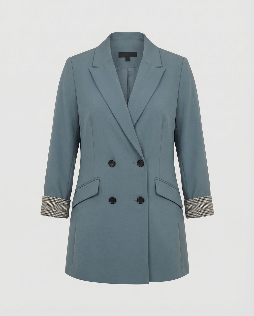 Damen Doppelreihiger Blazer mit kontrastierenden Ärmelaufschlägen EB