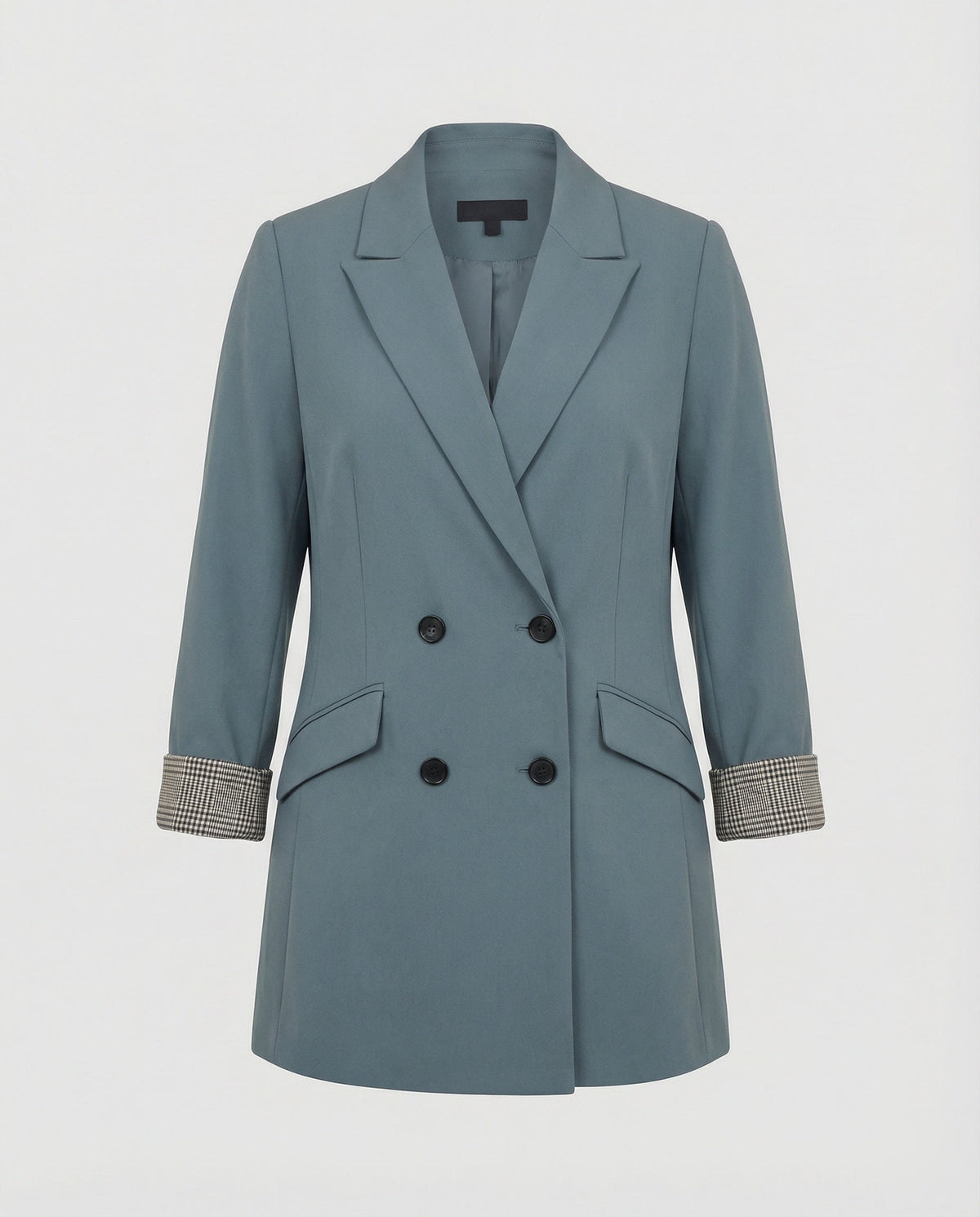 Damen Doppelreihiger Blazer mit kontrastierenden Ärmelaufschlägen EB